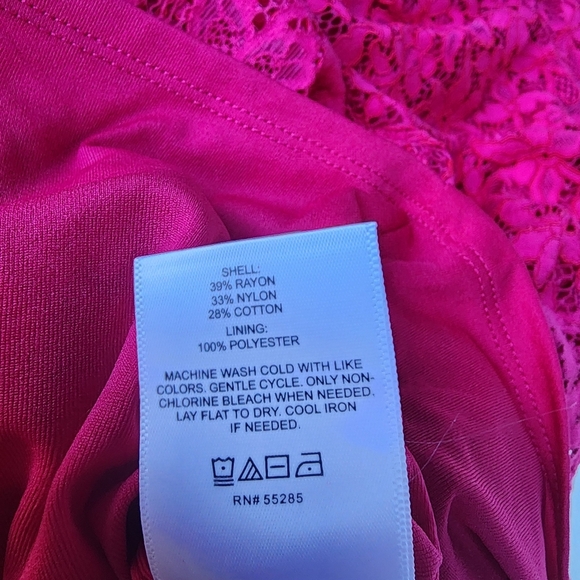 Express Lace Side Cutout Ruffle Dress  Gorgeous Hot Pink Women's Off Shoulders S - Picture 16 of 16